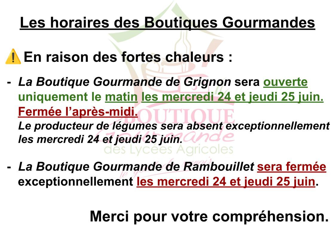 Fermeture exceptionnelle